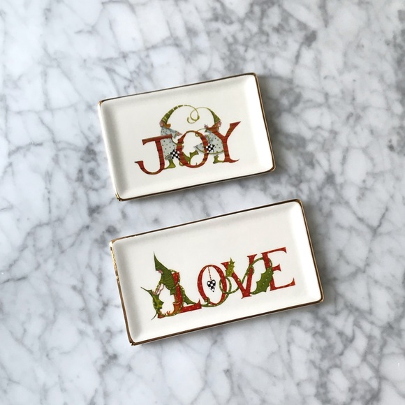 mackenzie childs Patience Brewster Joy & Love Trinket Trays - Picture 1 of 6